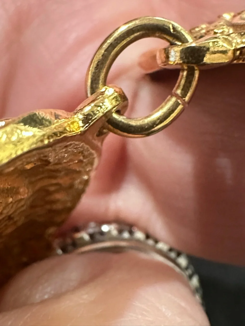 Pre Owned CHANEL Gold-Tone Bracelet with Blue Cabochons - Picture 3 of 16